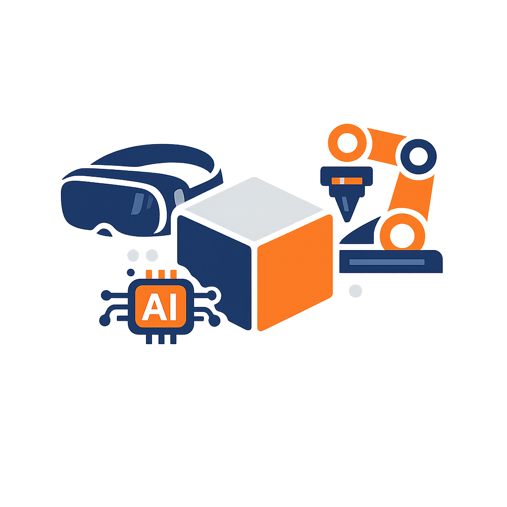 Illustration autour de l’intelligence artificielle, de la réalité virtuelle et de la fabrication numérique